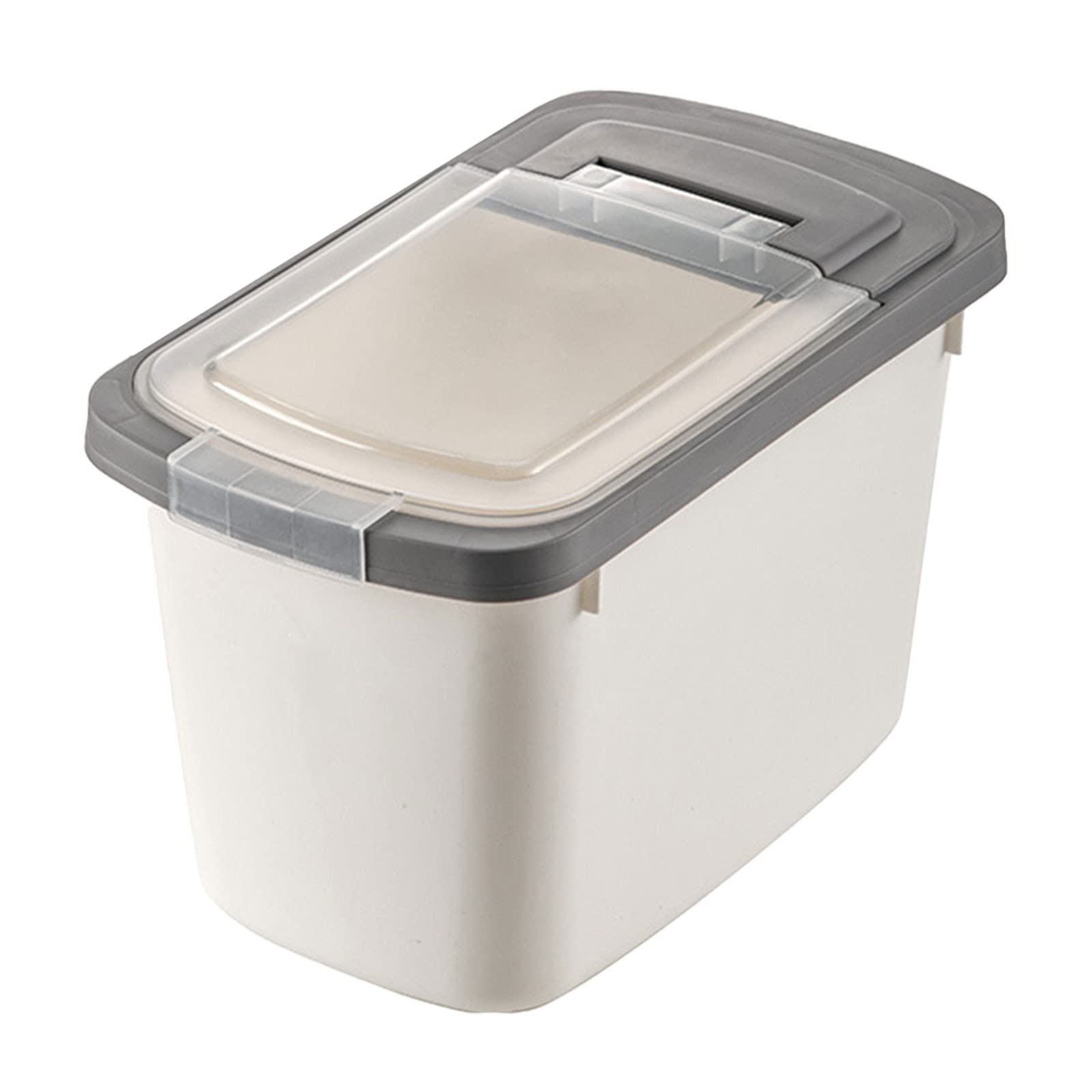 Large Airtight Food Storage Container for Rice, Cereal, Flour & Pet Food - BPA-Free Plastic with Measuring Cup - Perfect for Kitchen Pantry Organization & Bulk Food Storage (White)