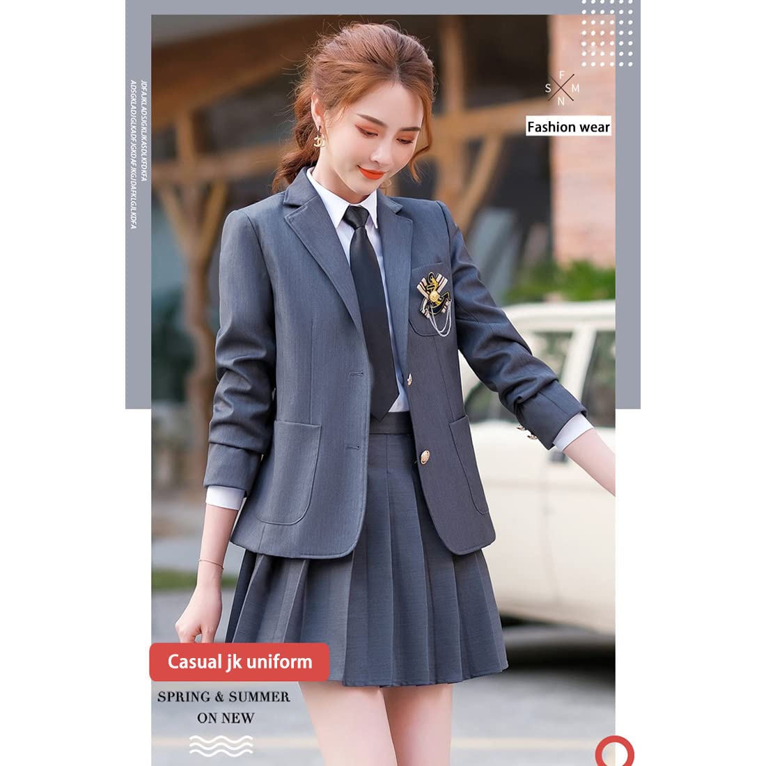 British Style Women's Anime JK High School Uniform Cosplay Set - Vest, Shirt & Pleated Skirt for College, Halloween & Themed Parties