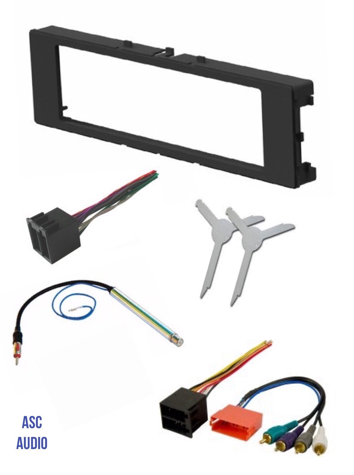 ASC Audio Car Stereo Installation Kit for Audi A4 A6 A8 (1996-1999) & TT (2000-2006) - Single DIN Dash Kit, Wiring Harness, Antenna Adapter & Radio Removal Tool - Perfect for Aftermarket Radio Upgrades & DIY Car Audio Installations
