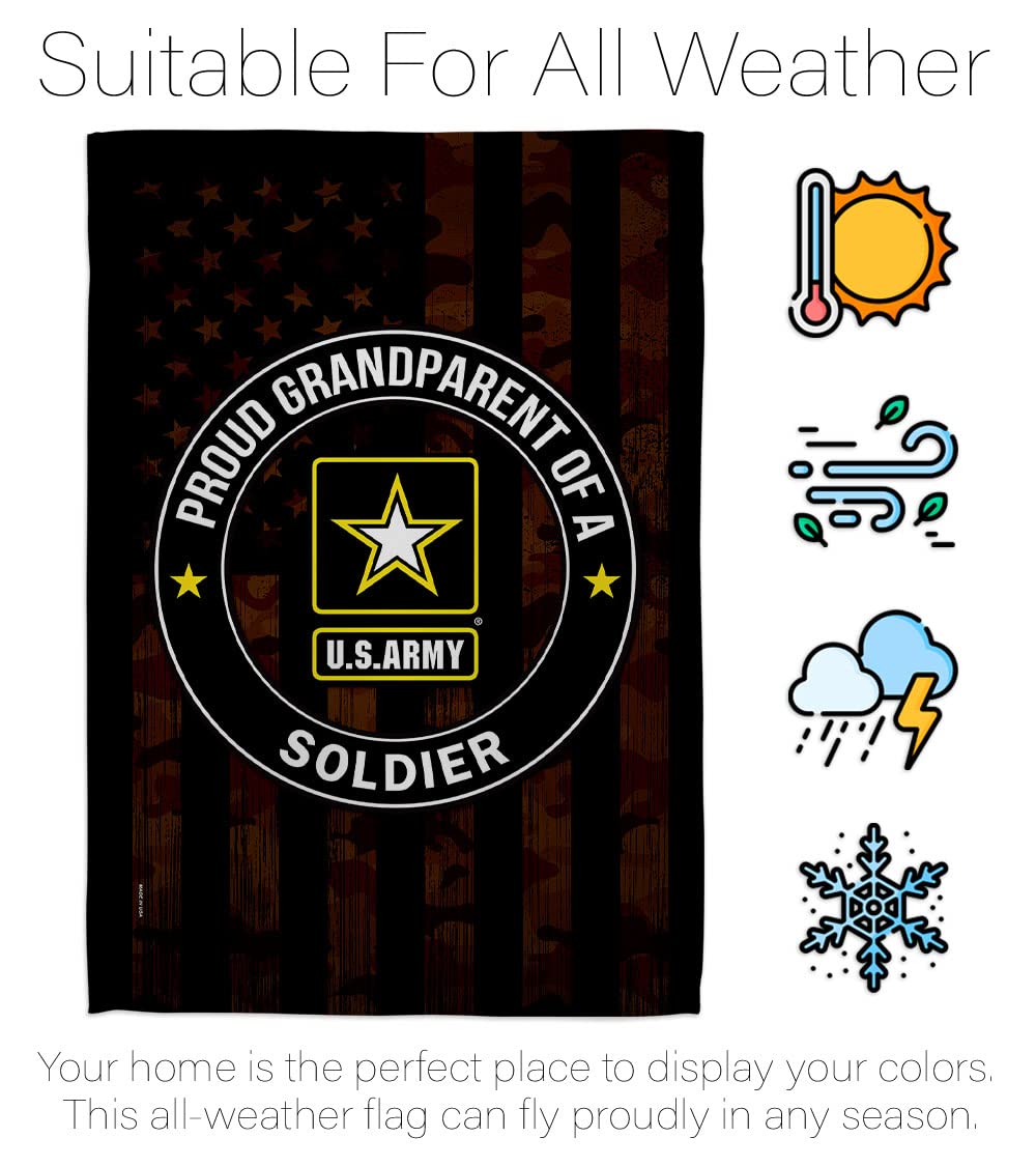 Proud US Military Grandparent Army House Flag Set - Double-Sided Armed Forces Rangers Banner for Veterans & Retirees | Made in USA | Perfect for Garden, Yard & Patriotic Home Decor