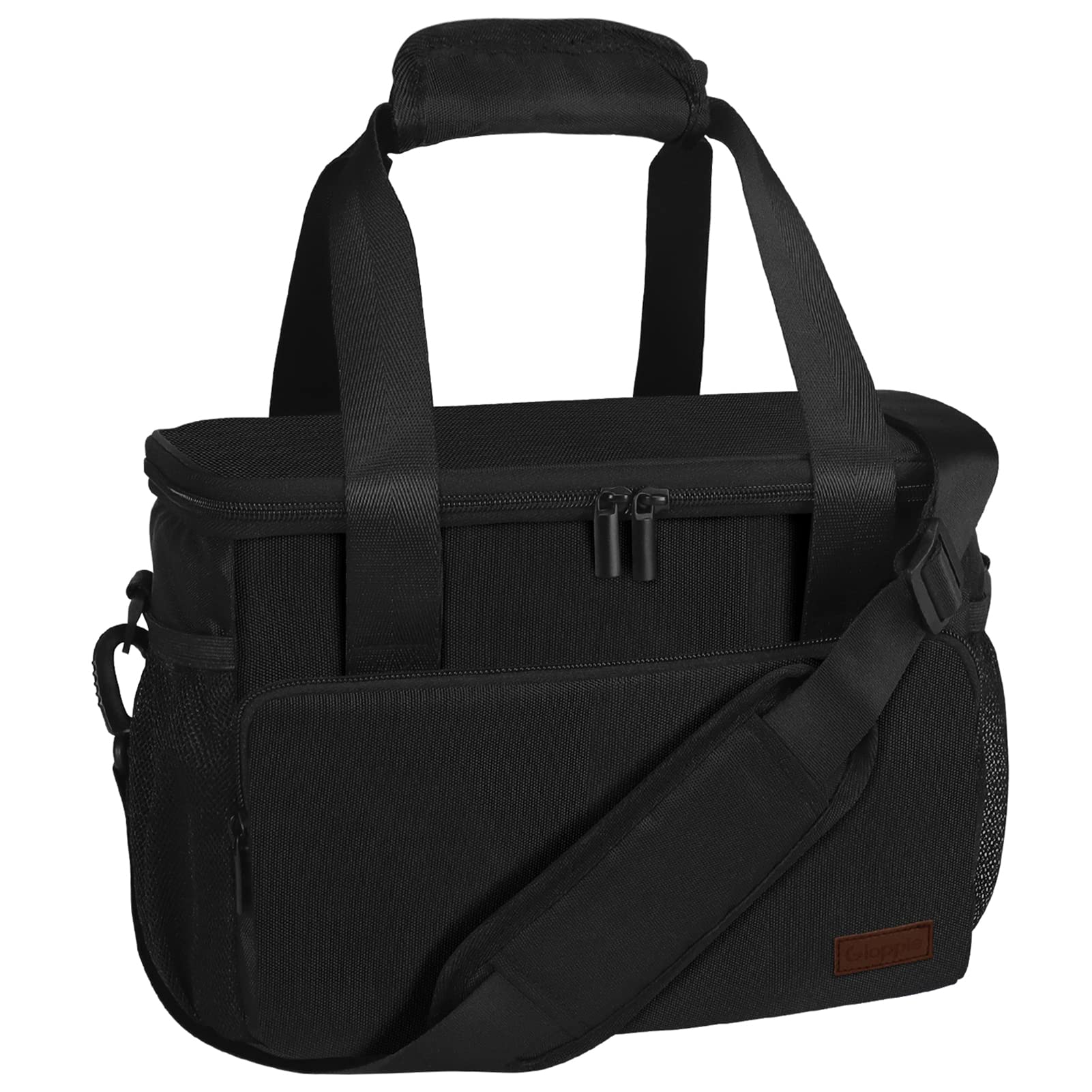 Gloppie Insulated Lunch Bag for Adults - Reusable Thermal Lunch Box for Men & Women - Perfect for Work, Office, Picnics & Outdoor Activities - Black