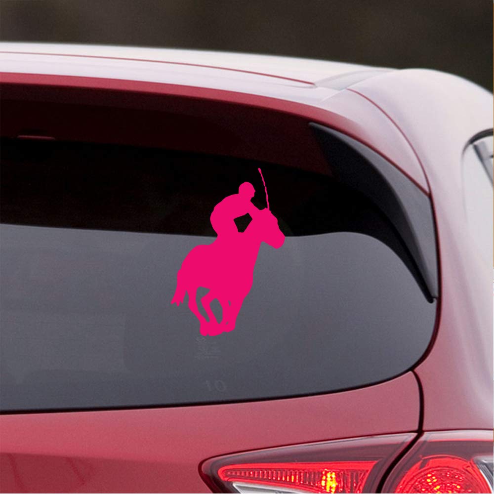 Premium Waterproof Vinyl Decal Stickers - Polo Horse Design (Pink, Set of 2) for Laptop, Phone, Helmet, Car Window, Mug & Home Decor | Durable Adhesive for Indoor & Outdoor Use
