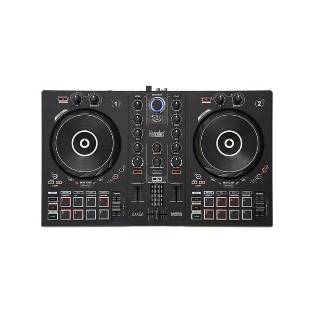 Hercules DJControl Inpulse 300 2-Channel USB DJ Controller for Beginners - Professional Mixing Software Compatible with Serato DJ Lite | Perfect for Home Parties, Clubs & Live Performances