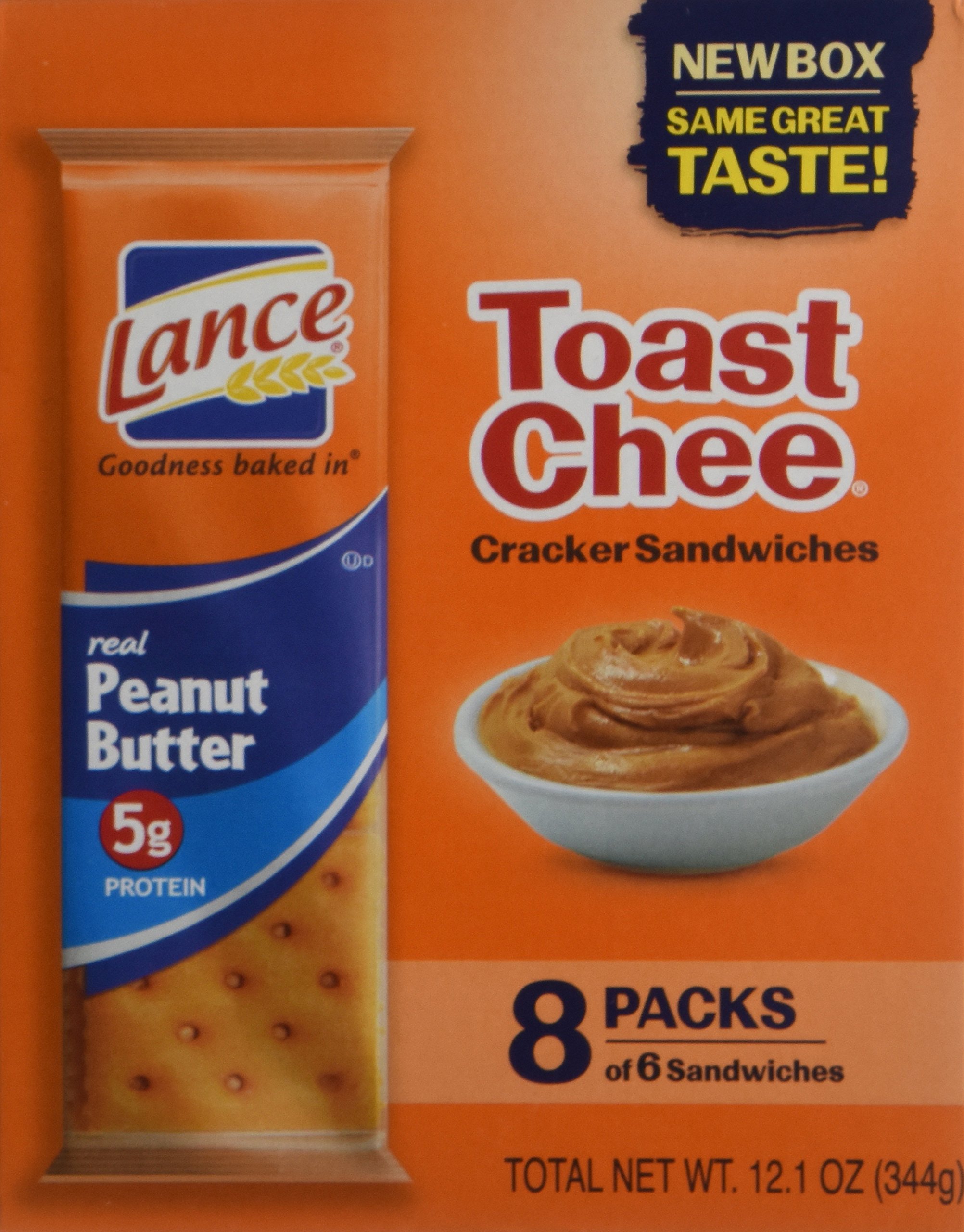 Lance Cracker Sandwiches On-The-Go Packs - Toast Chee with Peanut Butter - 1.5 oz (8 Count) - Perfect for School Lunches, Office Snacks & Road Trips