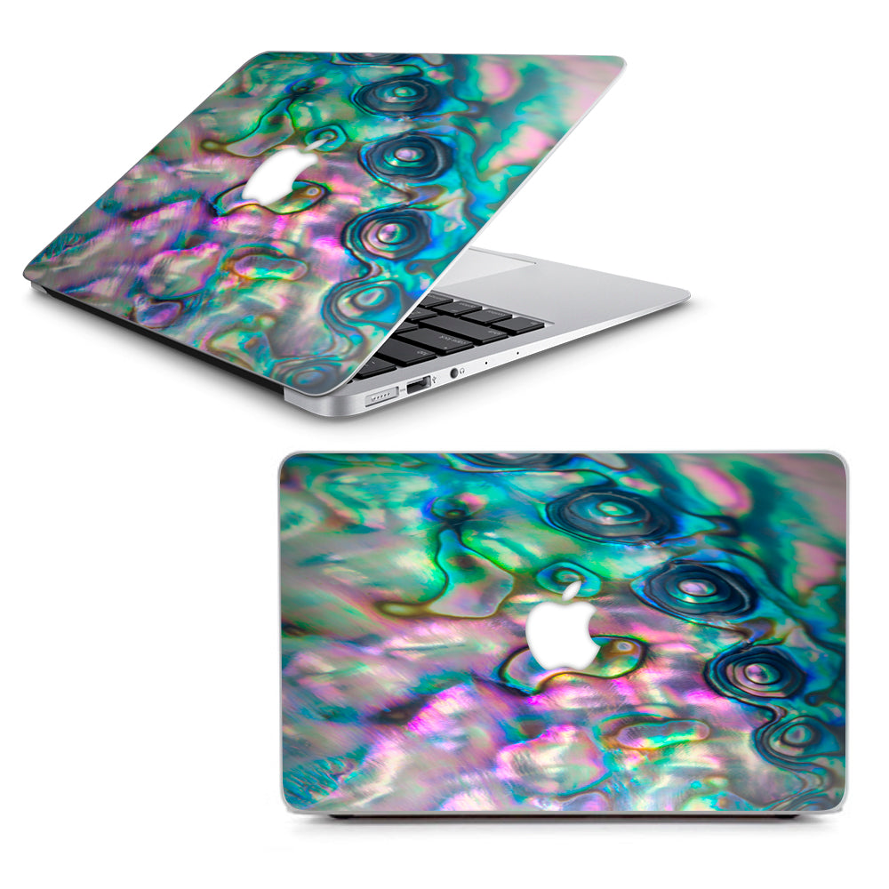 Pink Green Blue Opal Abalone Shell Skin for MacBook Air 11-inch (A1370 A1465) - Stylish Laptop Decal for Work & Travel