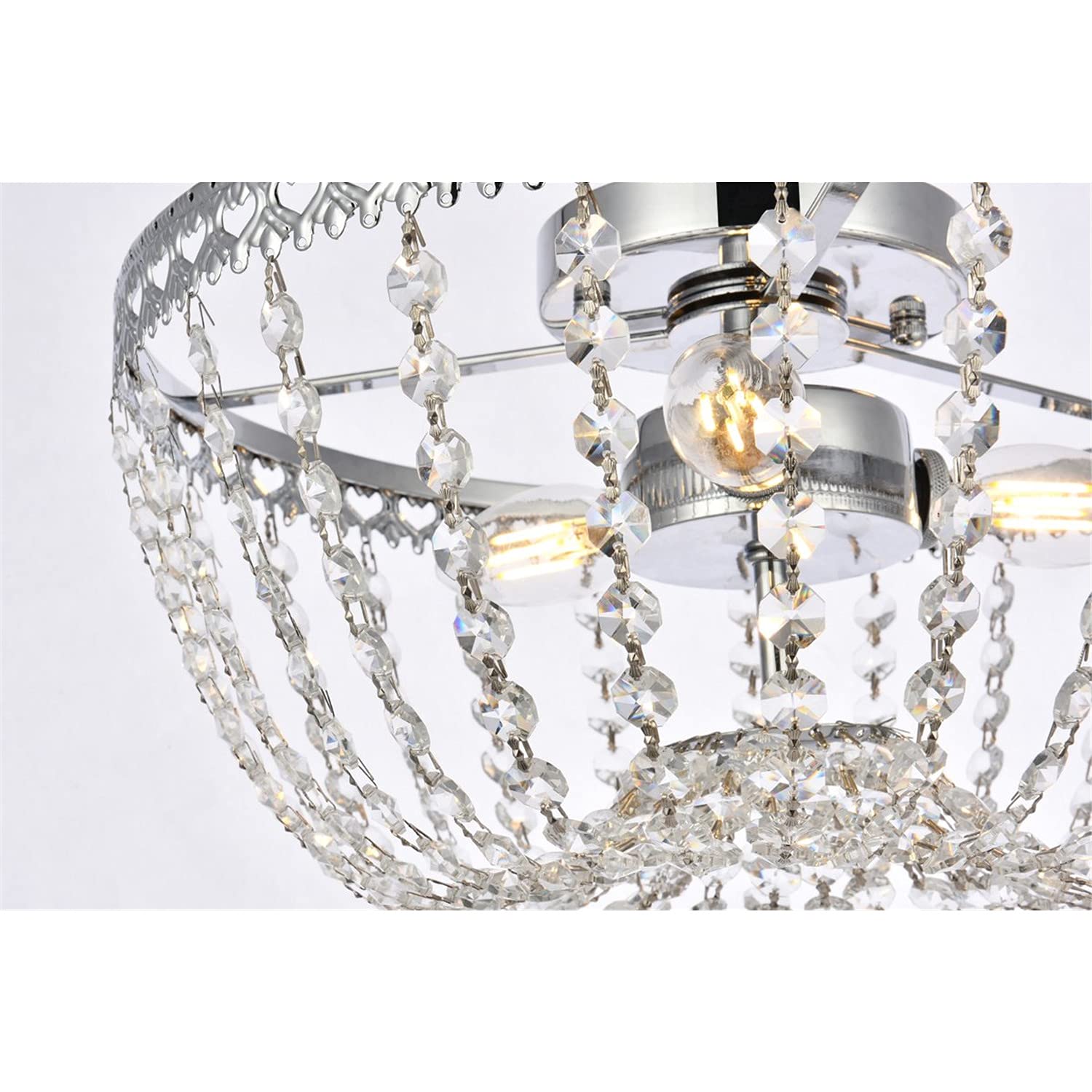 Modern Chrome 14 Inch Flush Mount Ceiling Light - Bright Indoor Lighting for Living Room, Bedroom & Kitchen | Sleek Home Decor