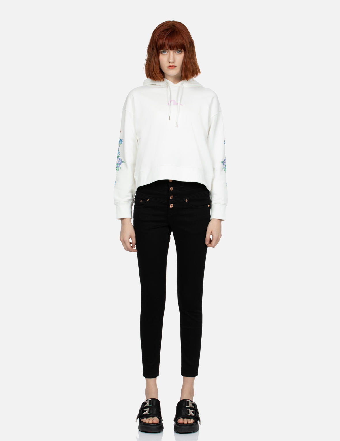 3D Seagull Print & Floral Embroidery Cropped Hoodie for Women - Trendy Streetwear Fashion Top for Spring & Summer Outfits