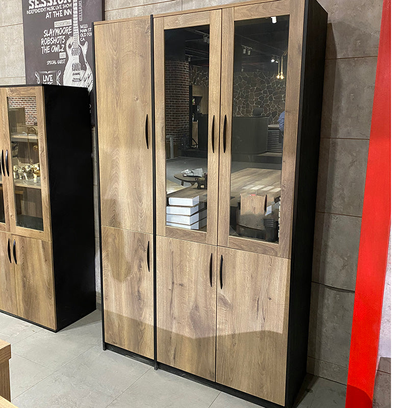 SUTTON 3 Door Display Cabinet 120cm Warm Oak - Stylish Storage for Living Room, Dining Room & Home Office