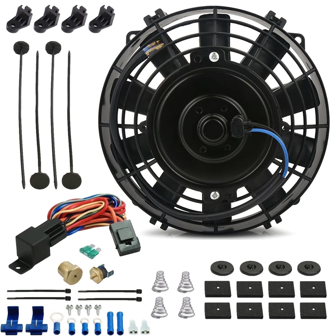12V Electric Cooling Fan Kit - 6-7 Inch Radiator Fan with 3/8