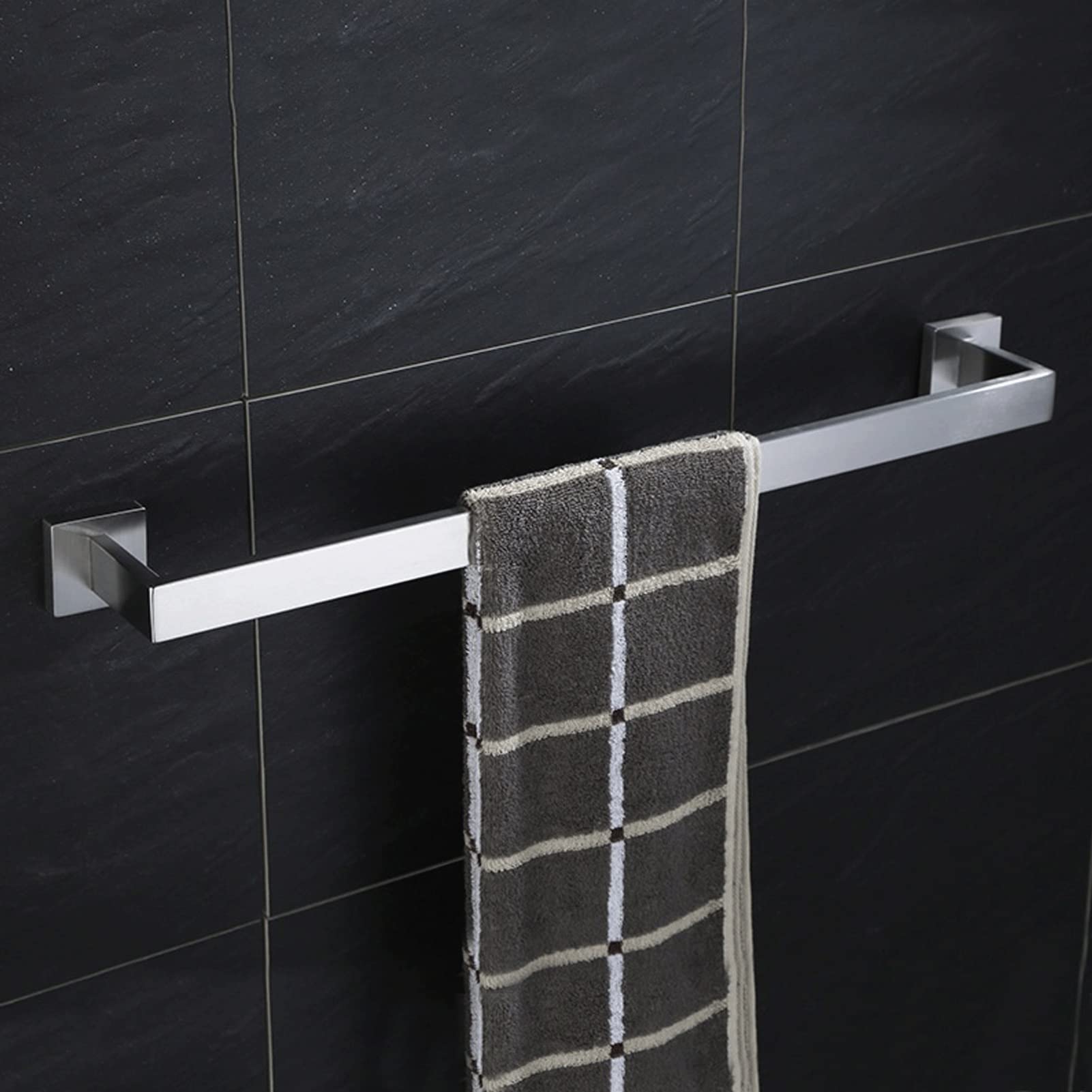 Stainless Steel Wall-Mounted Towel Rack - 50/60CM Kitchen & Bathroom Storage Organizer - Mirror Chrome Finish - Perfect for Home, Hotel & Spa Use