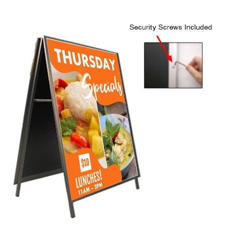 17x23 A-Frame Sign Holder with Security Screws - 1.25