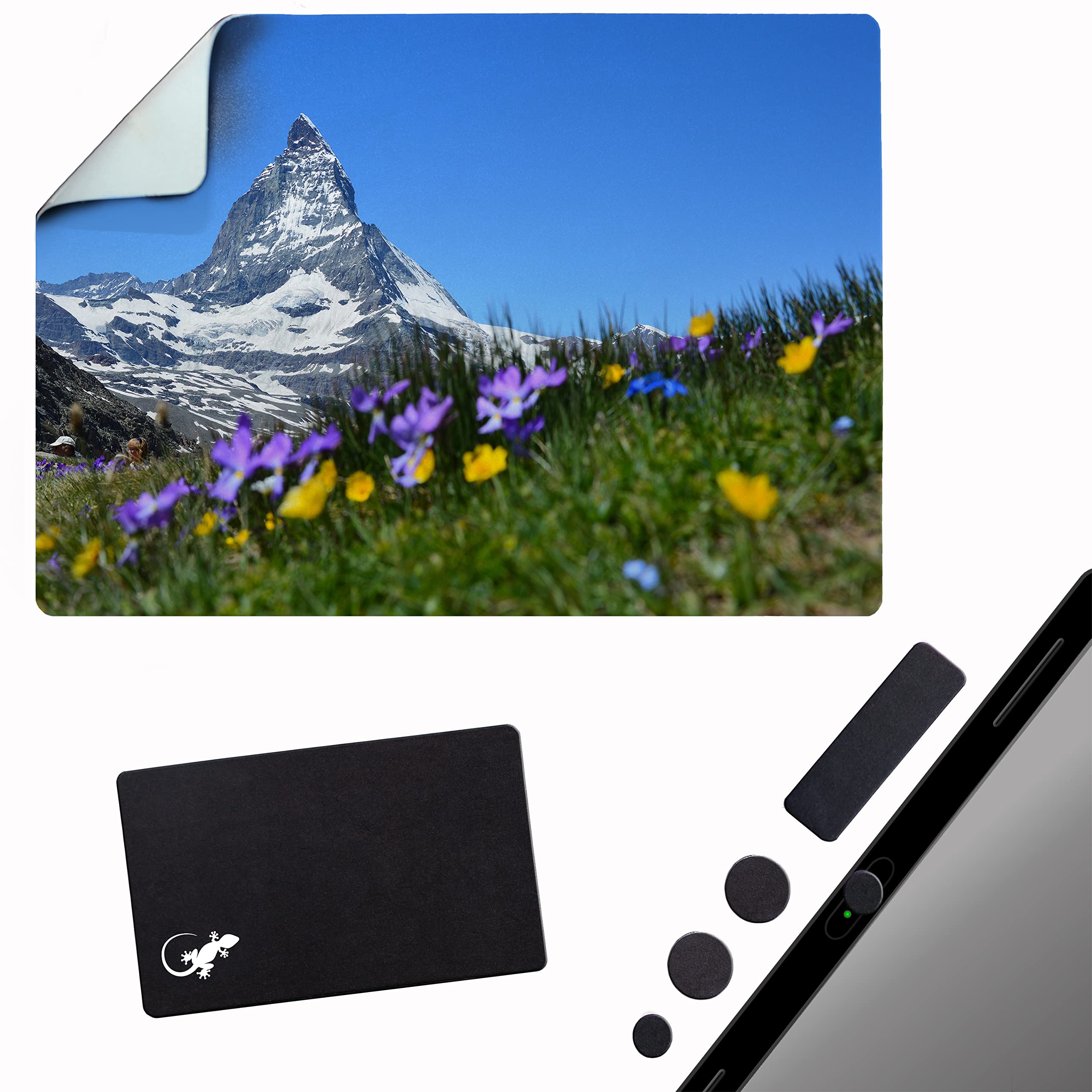 Non-Slip Adhesive Mouse Pad - Peel & Stick for Any Surface | Travel-Friendly Sticky Mouse Mat for Laptop, Desk & Glass | Perfect Tracking for Gaming & Office Work | Matterhorn Mountain Design | Ideal for Home, Office & Travel Use