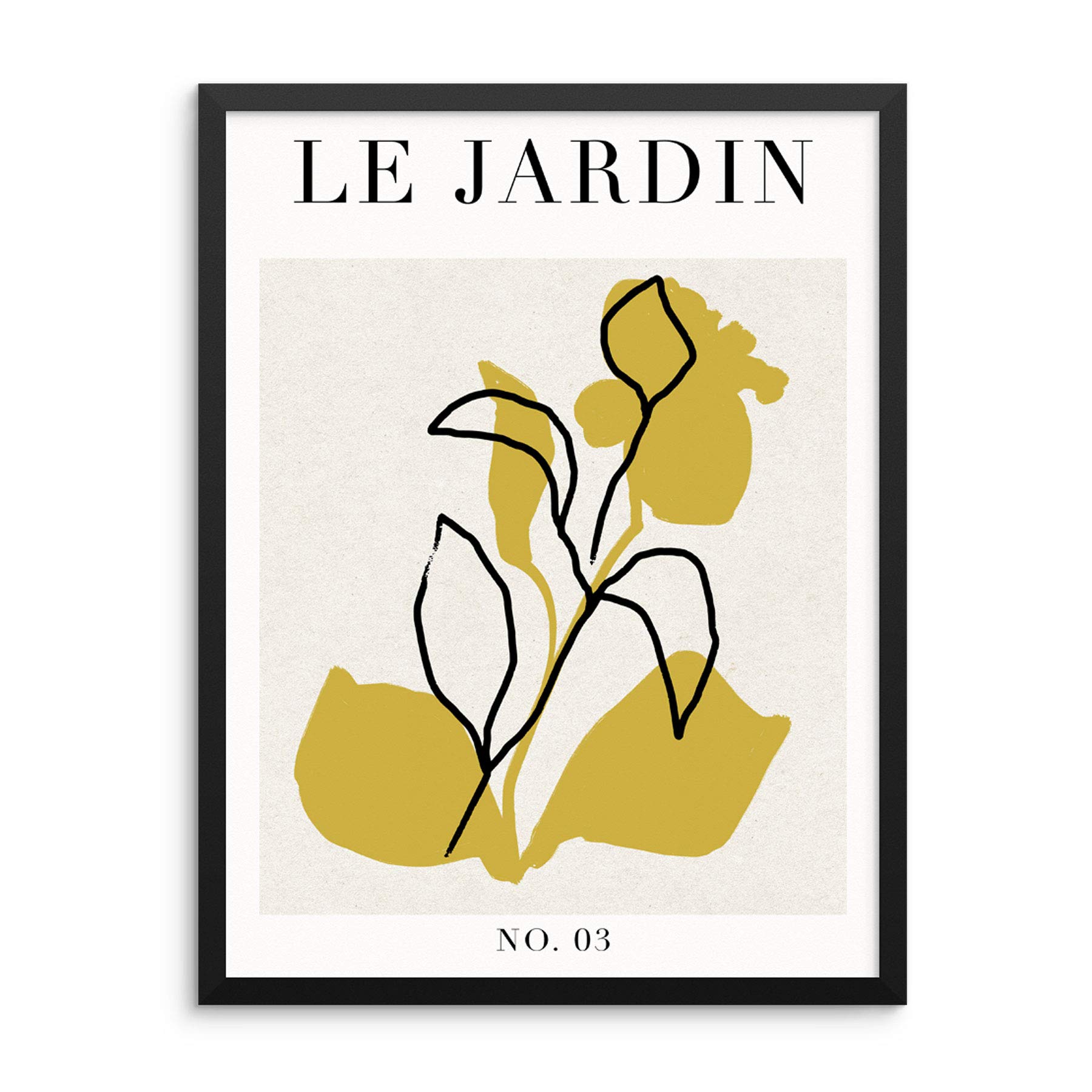 Abstract Botanical Art Print - Le Jardin Flowers Poster 11x14 Inches UNFRAMED, Minimalist Wall Art for Living Room, Bedroom, Bathroom Decor - Perfect for Home, Office & Gift Giving