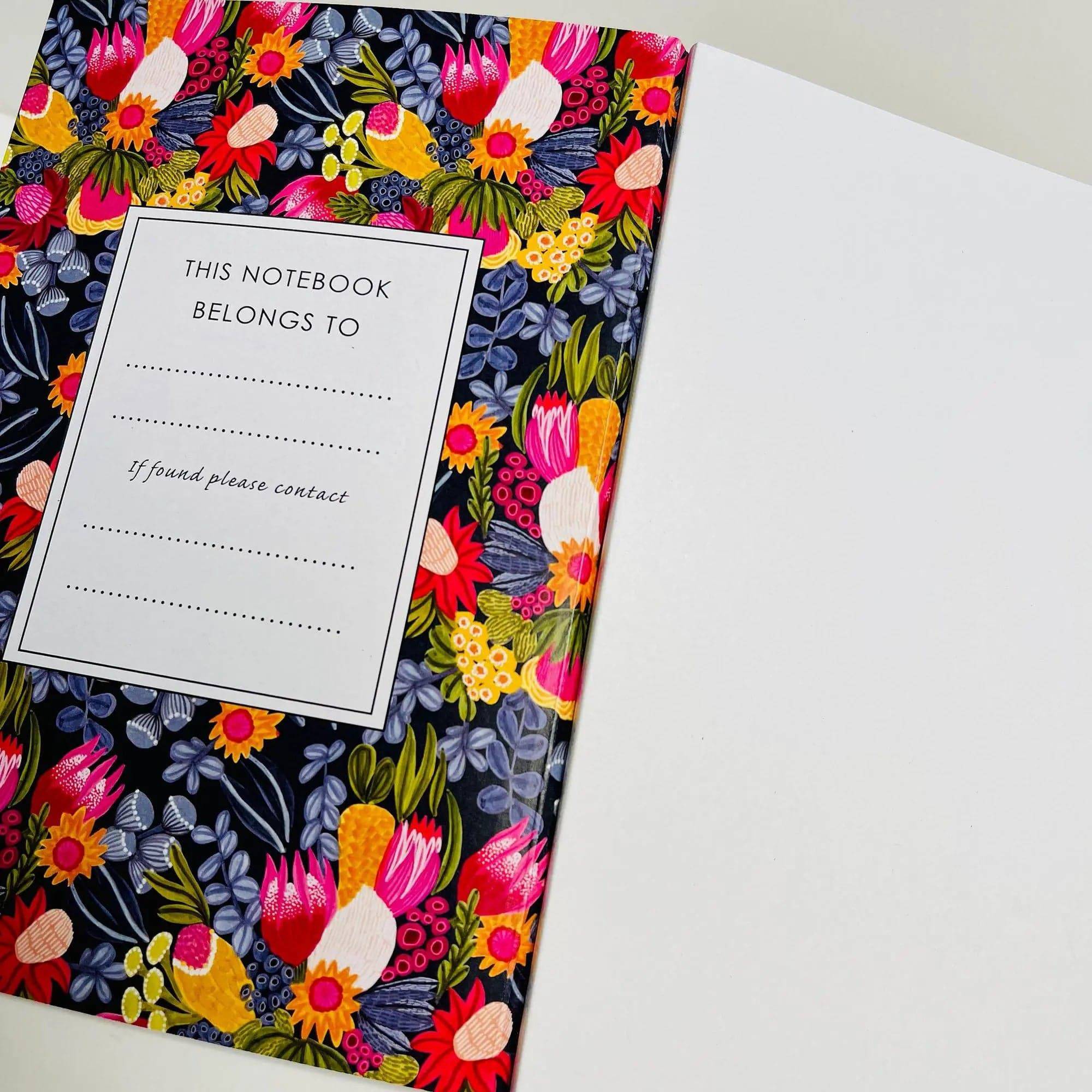 Bush Bounty Botanical A5 Notebook Set - 3 Pack Lined Journal for Writing, Note Taking & Sketching - Perfect for School, Office & Travel