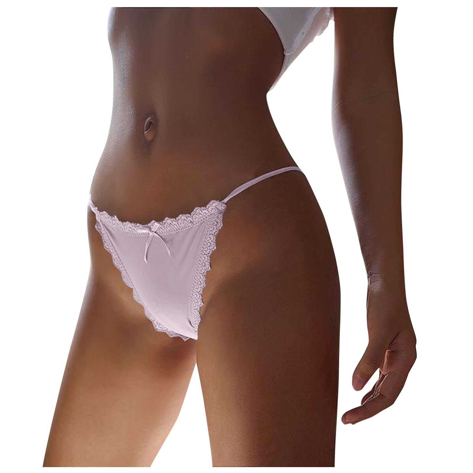 Seamless Lace Underwear for Women - Low Rise Sexy Lingerie Set with Ice Silk Ribbon Trim | Perfect for Date Night, Bridal Shower & Romantic Occasions