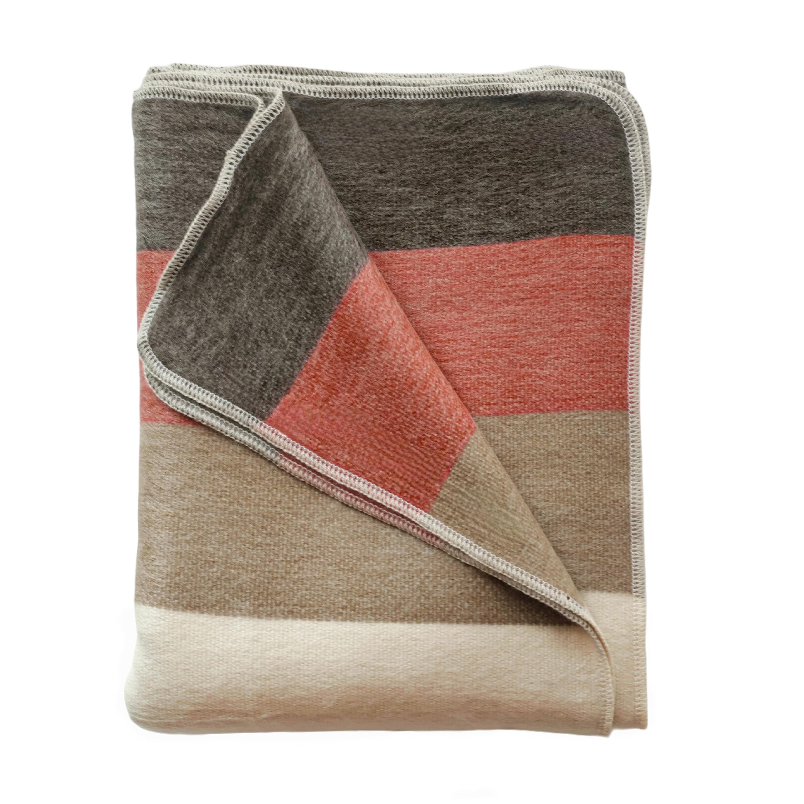 Premium Alpaca Wool Throw Blanket - Ultra Soft & Warm Winter Blanket for Couch, Bed & Travel - Hypoallergenic, Breathable, Non-Itchy Luxury Blanket in Brick Red - Perfect for Cozy Nights, Gifts & Home Decor