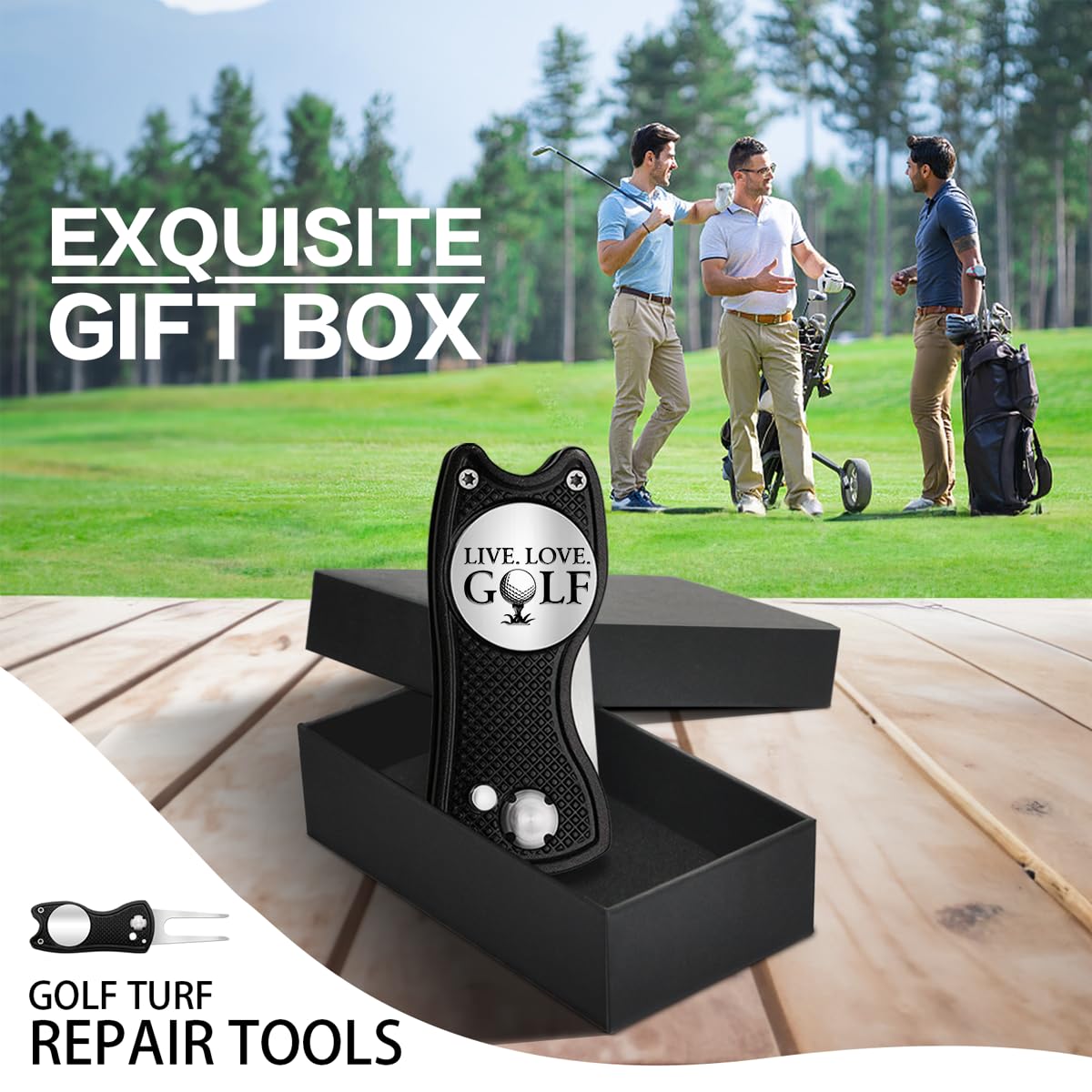 Pishavi Funny Golf Divot Repair Tool & Ball Marker - Golf Gifts for Men, Dad, Husband, Grandpa - Perfect Retirement Gift for Golf Lovers, Coworkers & Boss | Great for Golf Courses, Tournaments & Father's Day