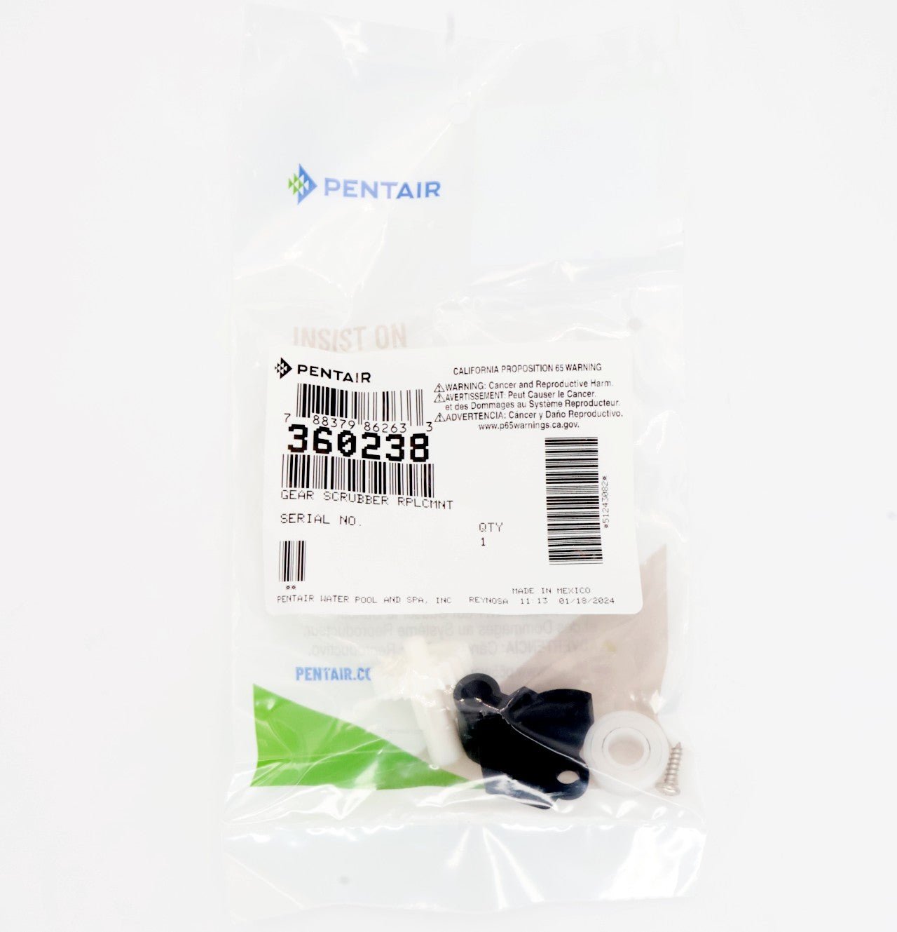 Pentair Scrubber Gear Kit 360238 - Replacement Parts for Racer & Racer LS Pool Cleaners | Durable Pool Maintenance Accessories for Efficient Cleaning