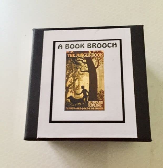 The Jungle Book by Rudyard Kipling - Vintage Miniature Book Brooch Pin - Perfect for Book Lovers, Literary Jewelry Gift, Cosplay & Vintage Fashion Accessories