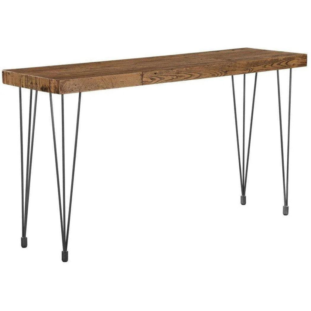67 Inch Solid Wood Console Table - Rustic Industrial Style Entryway Sofa Table for Hallway, Living Room & Bedroom Decor