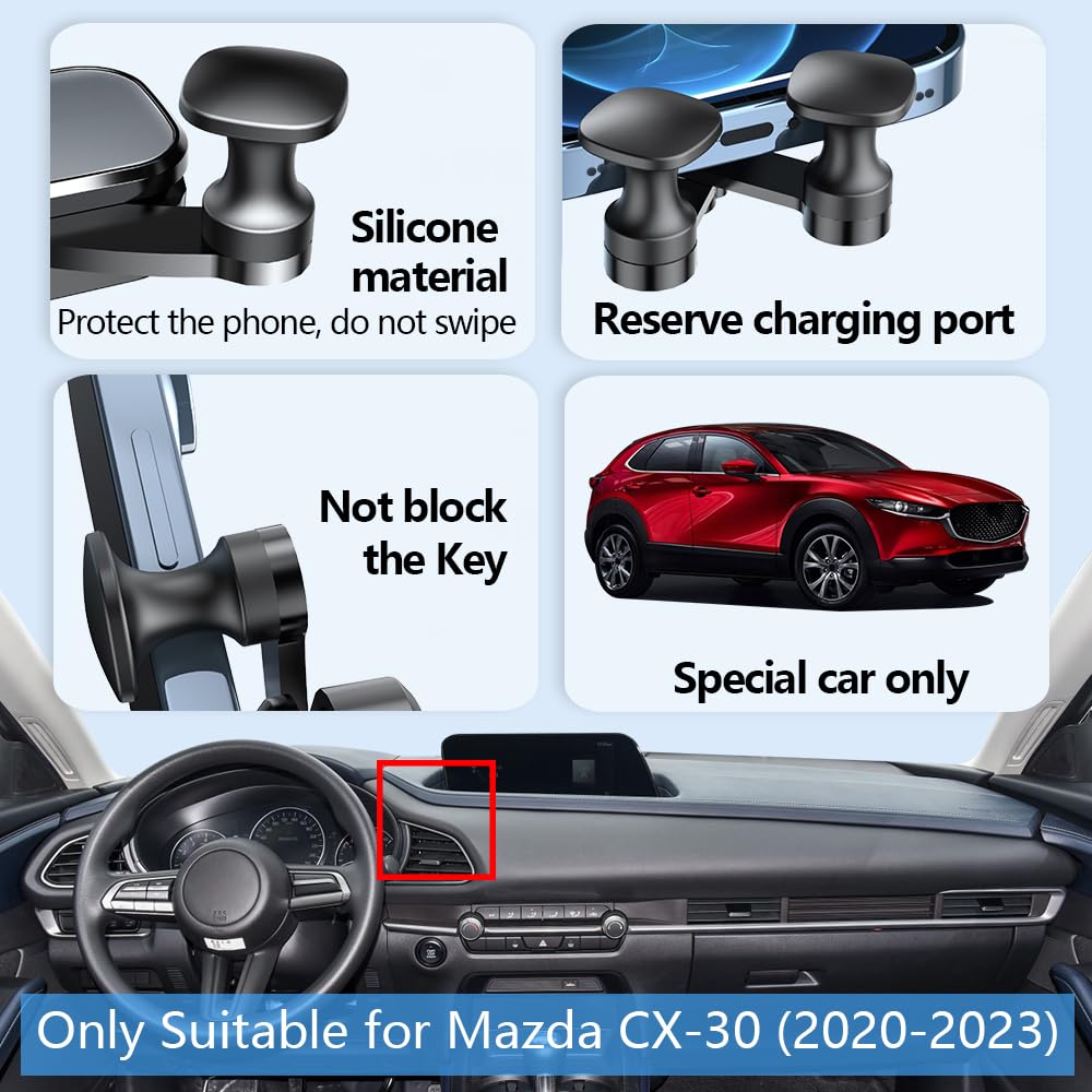 Universal Car Phone Holder Mount for Mazda CX-30 (2020-2025) - Dashboard & Vent Smartphone Bracket - Hands-Free Driving Accessories for Safe Navigation & Streaming