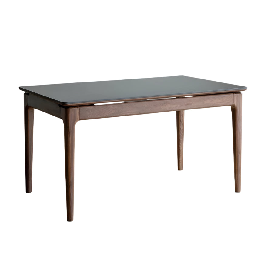 Solid Black Walnut Wood Rectangular Dining Table - 8 Seater Long Farmhouse Table for Dining Room & Kitchen | Rustic Home Decor & Entertaining Furniture