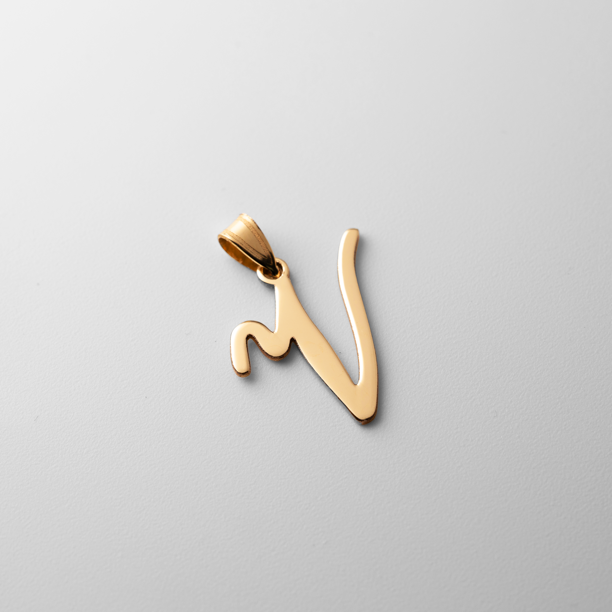 14K Gold Large Letter V Script Initial Pendant Necklace - Elegant Personalized Jewelry Gift for Women - Perfect for Birthdays, Anniversaries & Special Occasions
