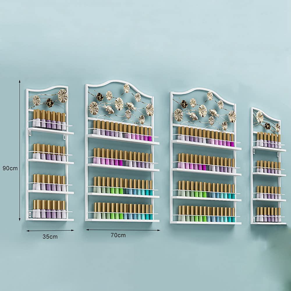 Wall Mounted 4-Tier Nail Polish Organizer - Holds 120 Bottles for Nail Polish, Essential Oils & Perfumes | Space-Saving Cosmetic & Spice Storage Shelf - Perfect for Salon, Bathroom & Kitchen Organization