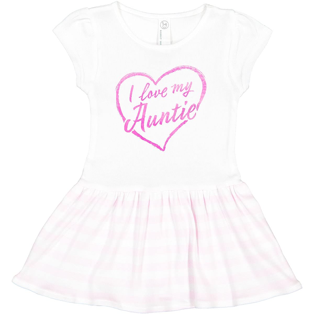 Inktastic I Love My Auntie Pink Chalk Heart Toddler Dress - Cute Outfit for Toddler Girls, Birthday Gifts, Family Reunions & Special Occasions