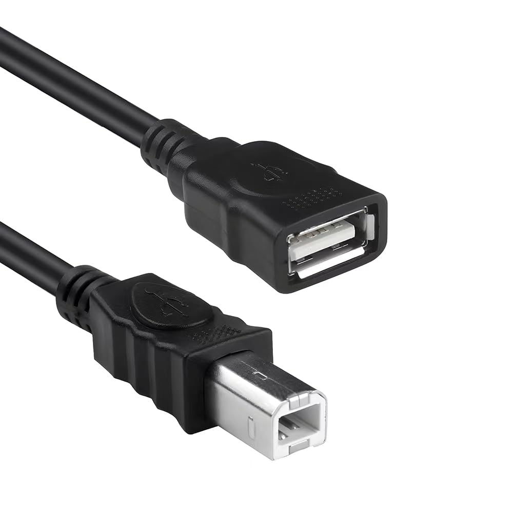 Premium USB A to USB B Printer Cable 2.0 High-Speed Data Transfer Cord (0.5M/1.64FT) - Compatible with HP, Canon, Dell, Epson, Brother, Lexmark, Xerox Printers, Scanners & External Hard Drives | Perfect for Home Office, Small Business & Tech Setups