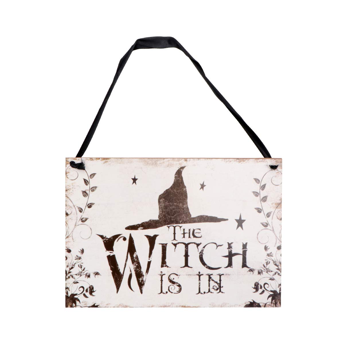 PRETYZOOM Halloween Welcome Sign - Witch Hat Pattern Hanging Door Decor for Home, Window, Bar & Shopping Malls - Perfect for Halloween Party Decorations & Spooky Seasonal Displays