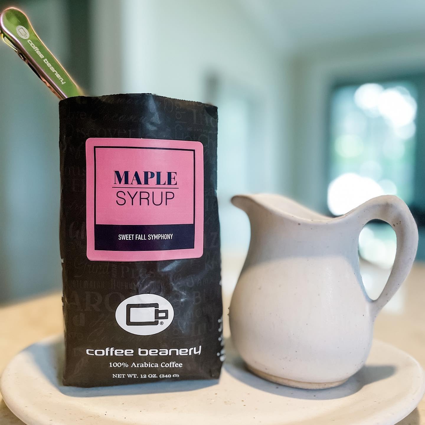 Premium Maple Syrup Flavored Arabica Coffee Beans - Medium Roast Whole Bean Coffee, 12oz Bag - Perfect for Breakfast, Office & Cozy Home Brewing