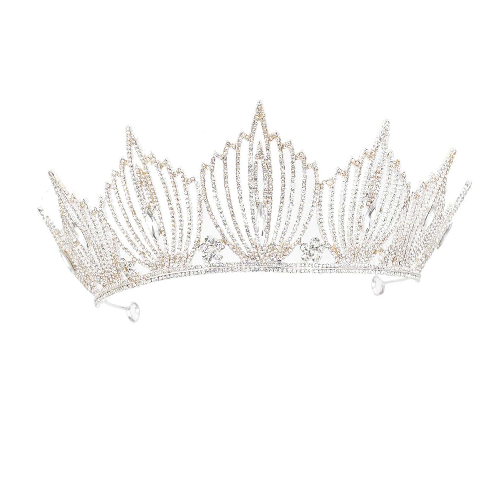 Baroque Bridal Tiara for Women - Crystal Princess Wedding Headpiece, Queen Pageant Crown, Cosplay Hair Accessory for Brides, Cake Toppers & Special Occasions