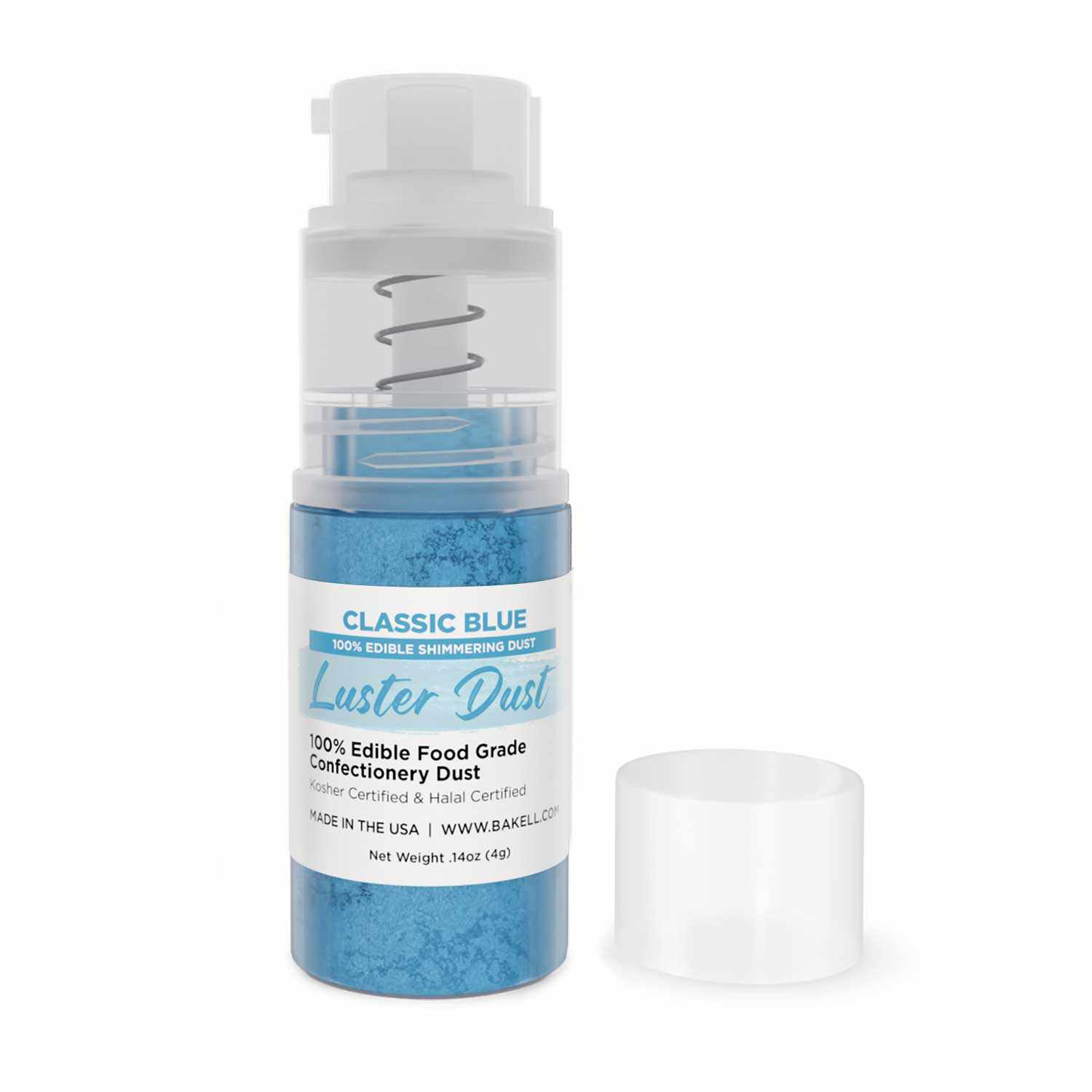 Premium Classic Blue Luster Dust Edible Glitter - 4g Spray Pump (Case of 12) - Perfect for Cake Decorating, Cupcake Toppings & DIY Edible Crafts