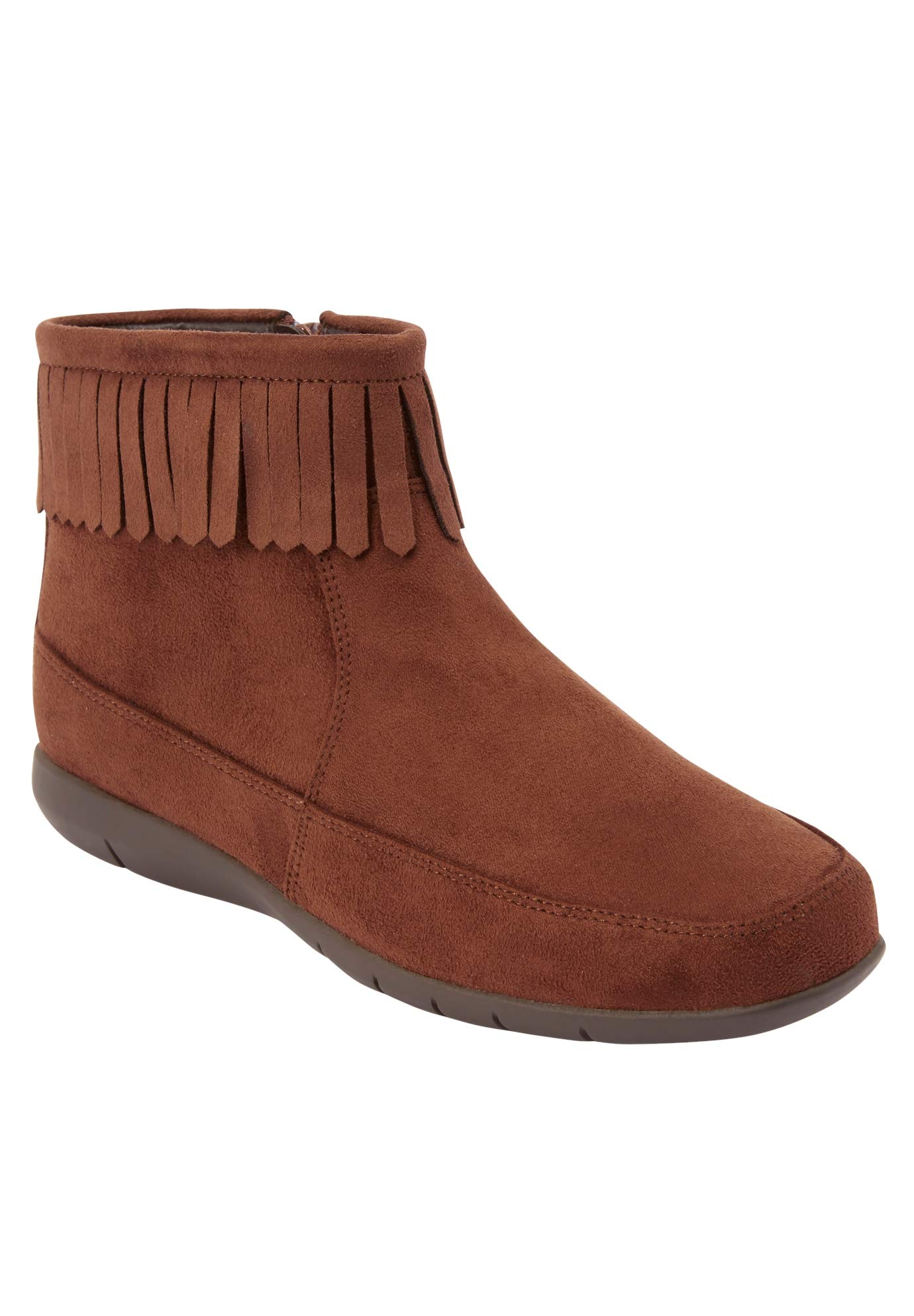 Comfortview Women's Wide Width The Marion Bootie - Stylish & Comfortable Ankle Boots for Wide Feet | Perfect for Work, Casual Outfits & Fall/Winter Fashion