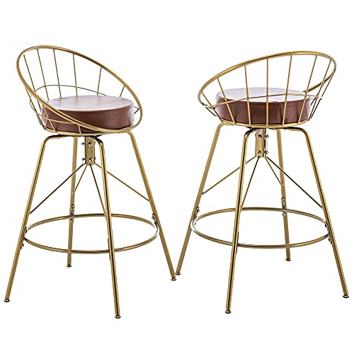 Gold With Brown Pu Cushion