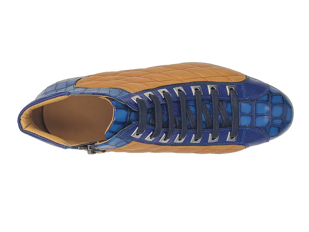 Embossed Alligator High Top Sneakers - Fashionable Men's & Women's Casual Shoes for Streetwear & Urban Style
