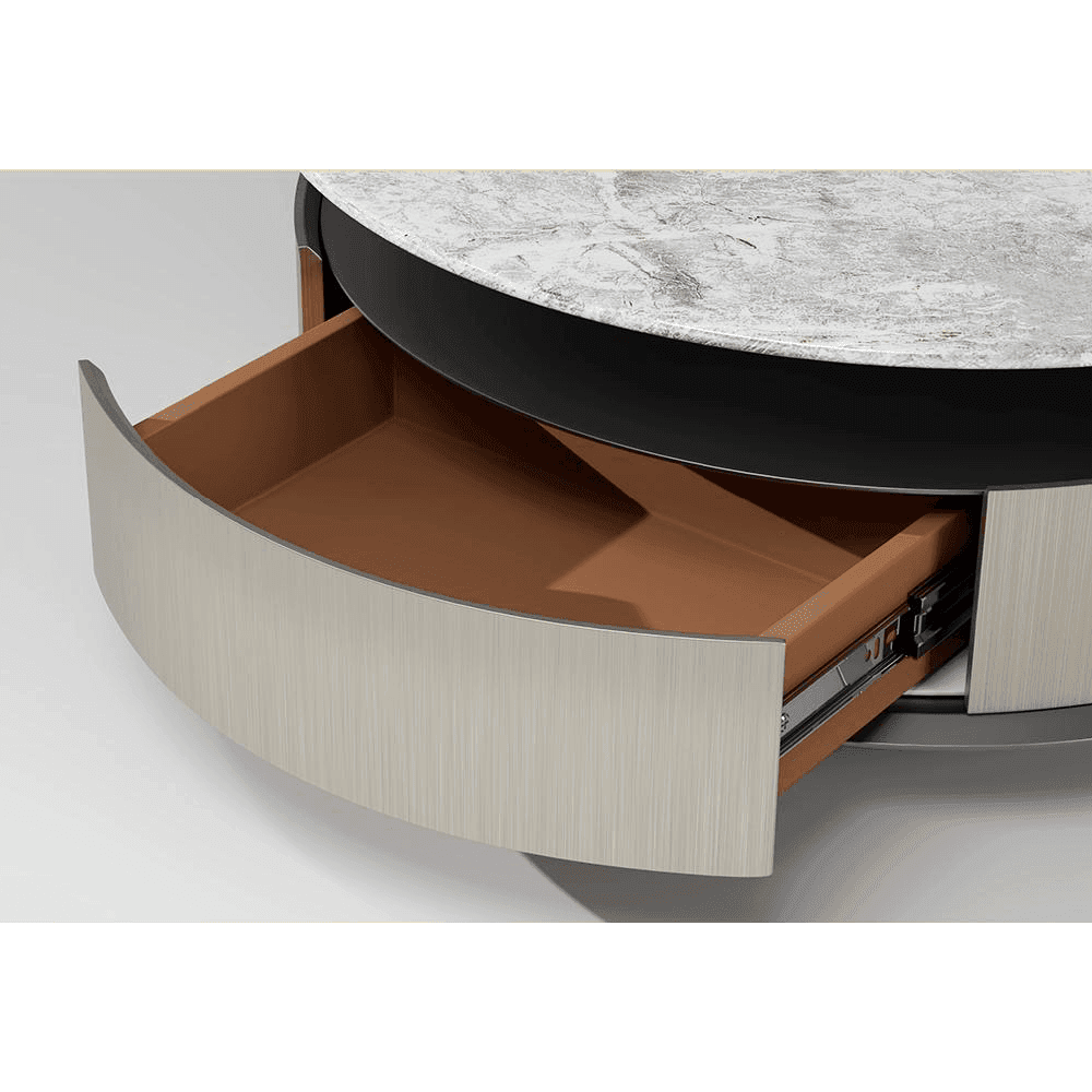 Modern Nesting Coffee Table with Crystal Glass Top - Stylish & Functional for Living Room, Lounge, or Office Decor