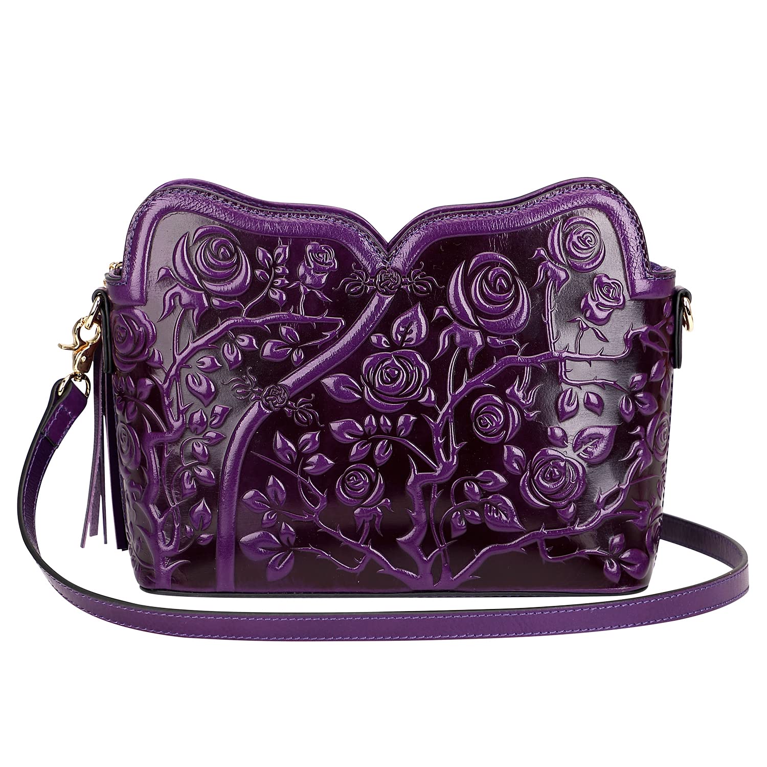 PIJUSHI Designer Leather Handbags for Women - Floral Crossbody Shoulder Bags & Clutch Purse - Perfect for Work, Date Night & Special Occasions