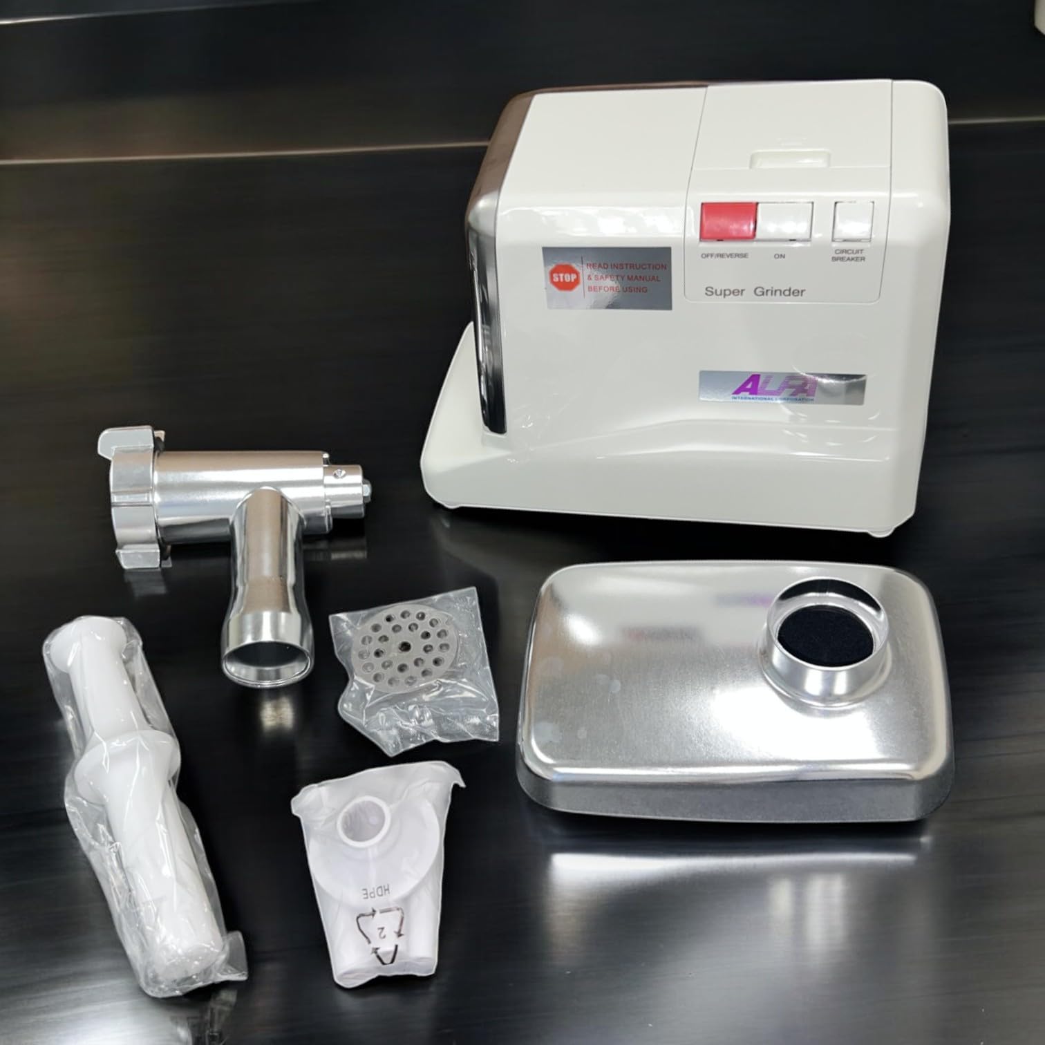 Alfa MC5 Commercial Grade Meat Grinder - 0.5HP Electric Meat Chopper for Home & Restaurant Use | Perfect for Ground Beef, Sausage Making & Food Prep