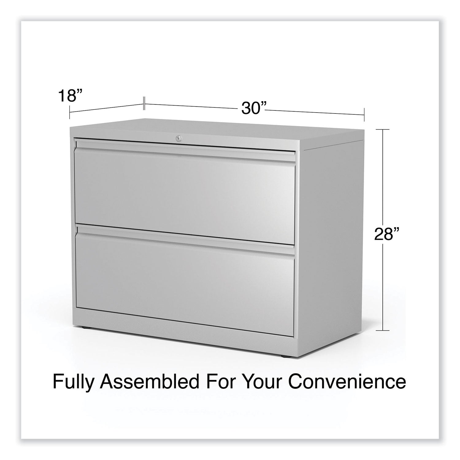Alera® 2-Drawer Lateral File Cabinet - Legal/Letter Size - Light Gray (36