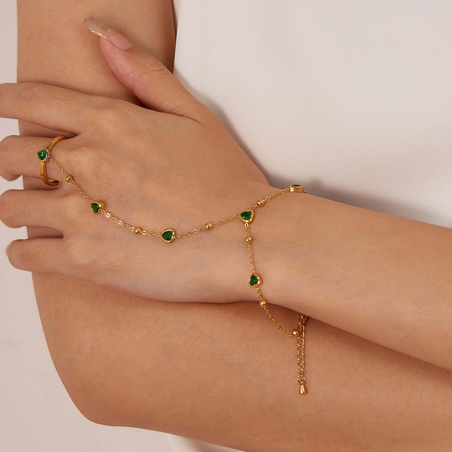 Y2K Evil Eye Hand Chain Bracelet for Women - Trendy Boho Adjustable Hand Jewelry for Protection & Style - Perfect for Festivals, Parties, and Layering with Other Bracelets