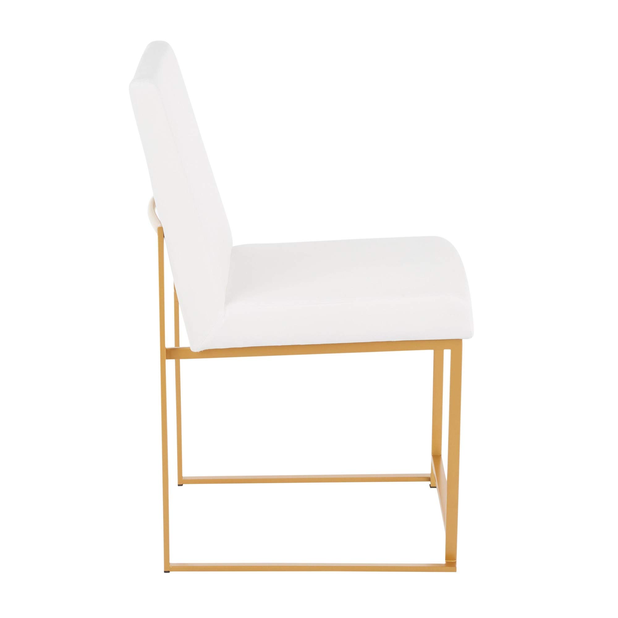LumiSource High Back Fuji Dining Chair Set of 2 - Modern Upholstered Kitchen Chairs for Dining Table - Comfortable Contemporary Seating for Home, Restaurant & Office Use