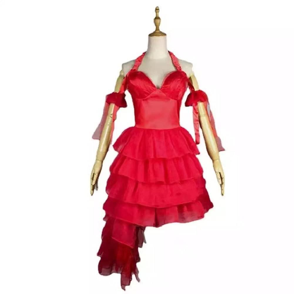 Suicide Squad Harley Quinn Cosplay Costume - Red Dress with Hand Sleeves for Women & Girls | Perfect for Halloween, Christmas, Comic Con & Cosplay Events