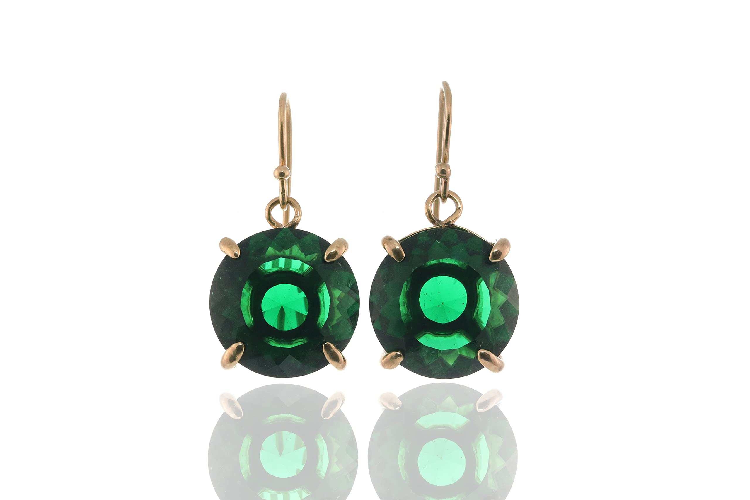 Anemone Emerald Jewelry Earrings - Handmade Vintage Dangling Statement Earrings with May Birthstone, Custom Bridal Gemstone Earrings in Gift Box | Perfect for Weddings, Anniversaries & Special Occasions