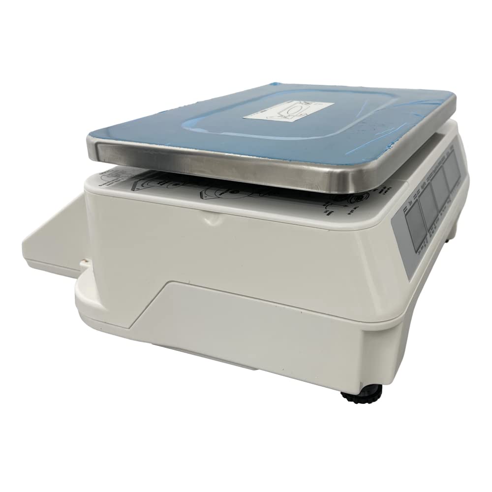 TECHTONGDA 30kg/66lb Digital Price Computing Scale with Thermal Printer - 110V Commercial Retail Scale, 5-Window Display, No Pole Design & 400 Thermal Labels - Perfect for Supermarkets, Retail Stores, and Warehouse Inventory Management