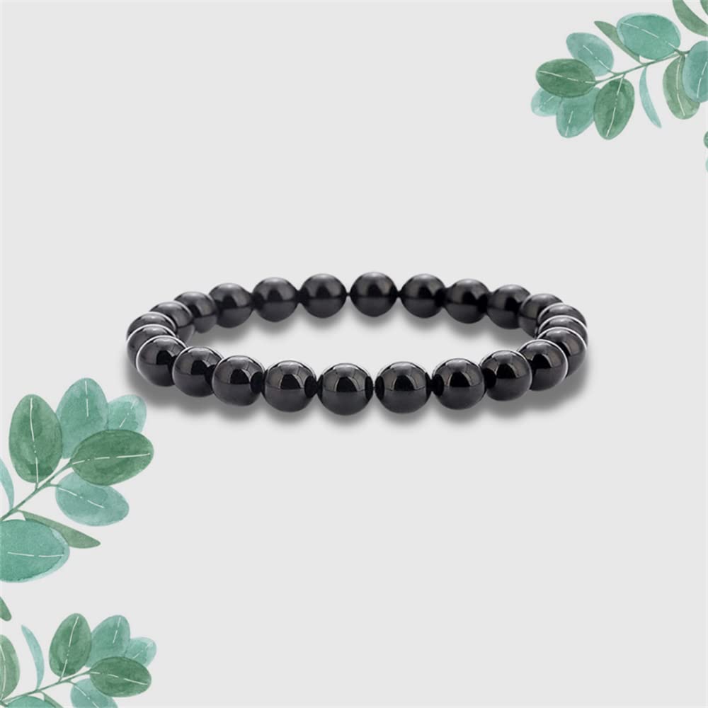 Natural Lava Rock Beads Bracelet Set for Men & Women - Stretchable Adjustable Braided Rope Gemstone Elastic Bracelets (3-Piece Set) for Meditation, Yoga, Fashion & Gift Giving