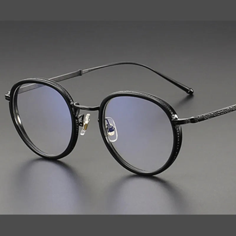 Stylish Aimee Unisex Full Rim Oval Round Titanium Acetate Eyeglasses Frame 5911 - Lightweight & Durable for Work, Reading & Fashion
