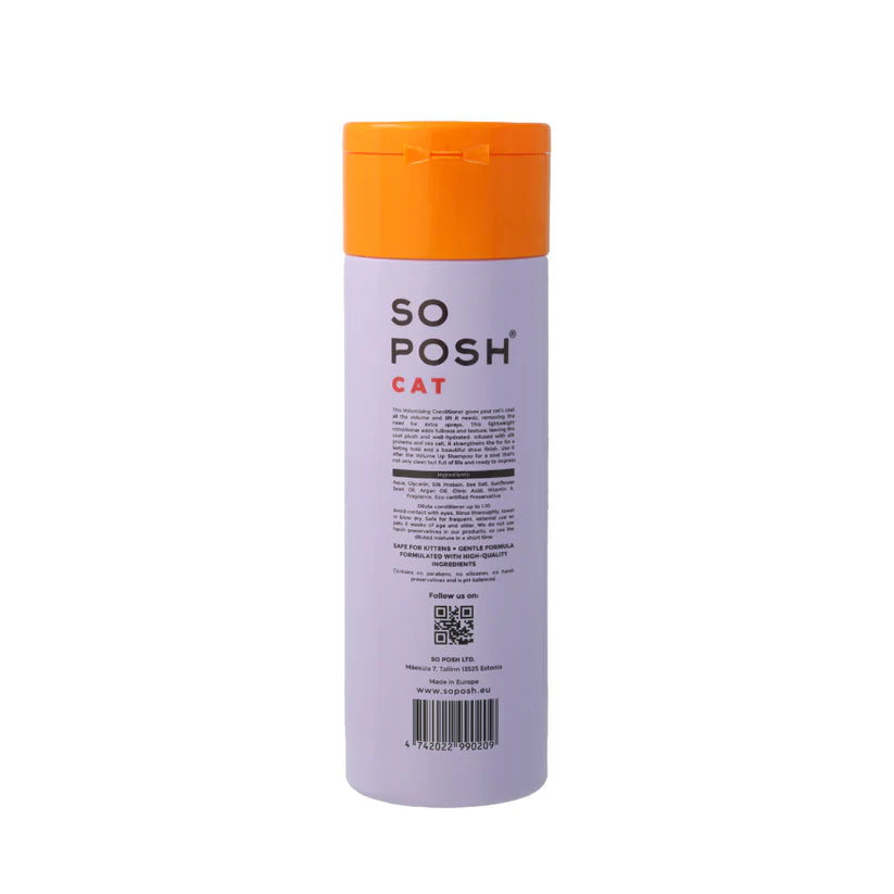 So Posh Volume Up Cat Conditioner - Moisturizing & Detangling for Long-Haired Cats - Perfect for Grooming & Show Preparation