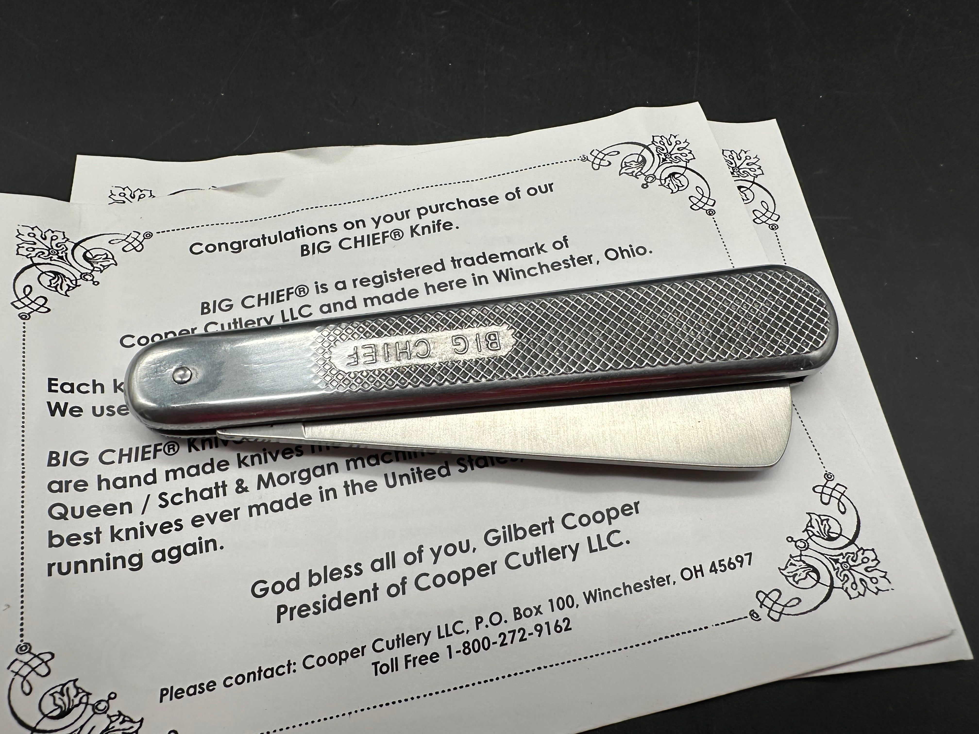 Premium Big Chief Folding Pocket Knife by Cooper Cutlery - Durable Stainless Steel Blade, Compact & Portable for Camping, Hiking, EDC & Outdoor Adventures